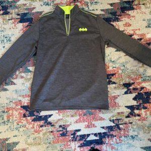 Mens Large Grey And Lime Green Batman Pullover Sweater